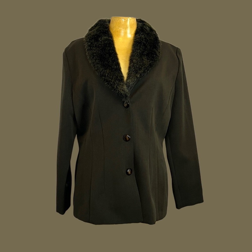 🫒Chic Y2K Faux Fur Collar Blazer🫒